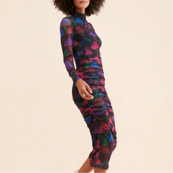 Farm Rio Neon Mushroom Tulle Dress - Picture 2 of 4